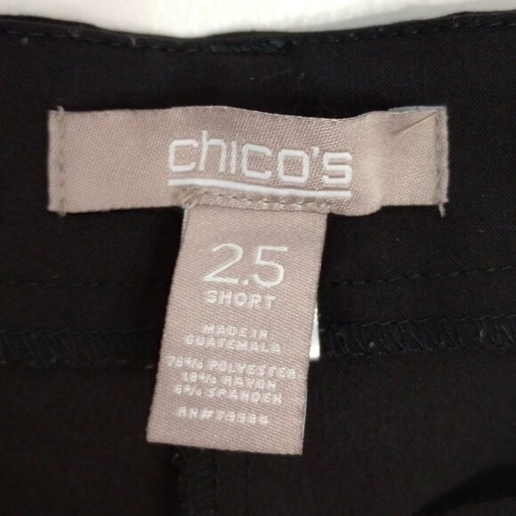 Chico's Black Classic Career Pants 2.5 Short - Picture 2 of 9